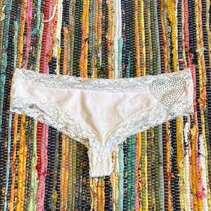 Vintage VS PINK Lace Trimmed Pink Panties Size Large